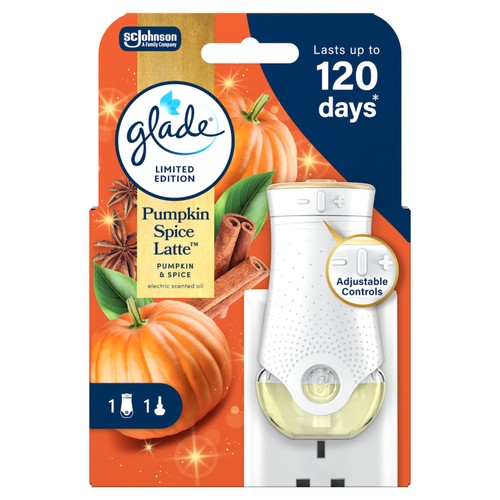 Glade Plug In Holder & Refill, Electric Scented Oil, Pumpkin Spice Latte