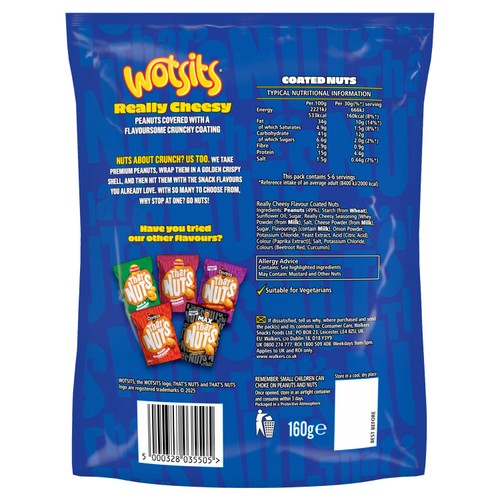 That's Nuts Wotsits Really Cheesy coated peanuts 160g (British brand)