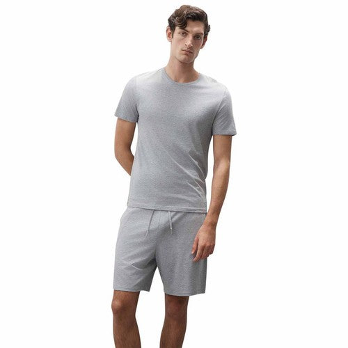M&S Mens Autograph Pima Cotton Pyjama Shorts, L, Grey Marl