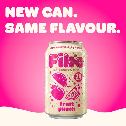 Fibe fruit punch drink 4 x 250ml cans - British product