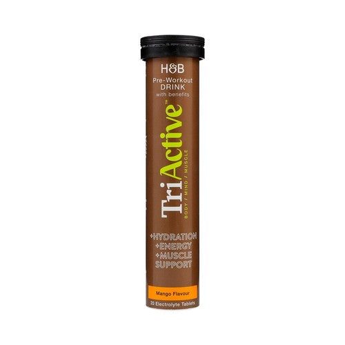 TriActive Pre-Workout Electrolyte Drink with Benefits Effervescent Mango