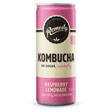 Remedy Kombucha Raspberry Lemonade 4 x 330ml, imported from the UK