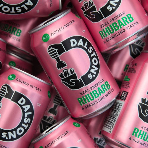 Dalston's sparkling rhubarb drink 4 x 330ml cans - British product