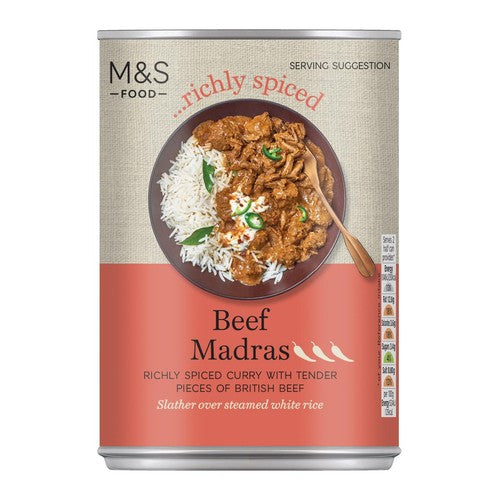 M&S Beef Madras canned curry 400g - British product