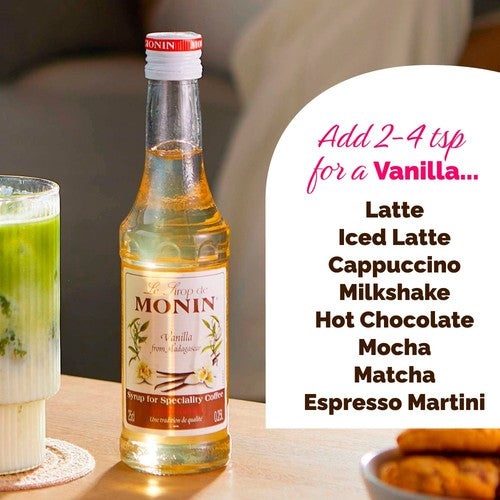 Monin vanilla syrup 250ml, imported from the UK