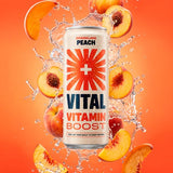 Vital peach sparkling vitamin water 4 x 330ml (British brand)