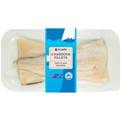 Ocado 2 MSC Haddock Fillets Skin on & Boneless