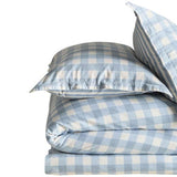 M&S cotton gingham bedding set in blue for single bed, imported from the UK
