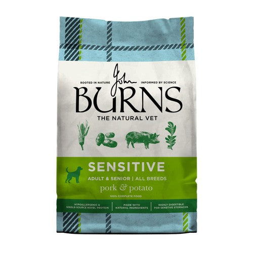 Burns Sensitive Adult Pork & Potato Dry Dog Food 2kg - British product
