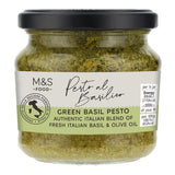 M&S green pesto with Italian basil and olive oil, imported from the UK
