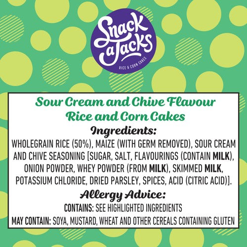 Snack a Jacks sour cream chive jumbo rice cakes 117g (British brand)
