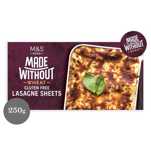 M&S gluten-free lasagne sheets 250g, imported from the UK