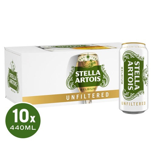 Stella Artois Belgian Unfiltered Lager 440ml Can (British brand)