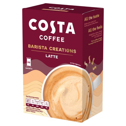 Costa Latte coffee sachets 6 sachets - British product