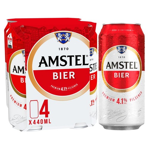 Amstel Lager beer cans (British brand)