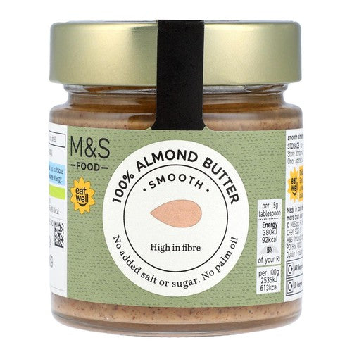 M&S smooth almond butter 227g, imported from the UK