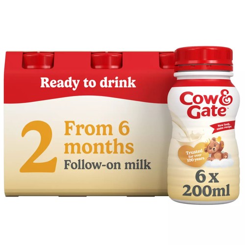 Cow & Gate 2 Follow On Milk Ready to Feed 6 x 200ml - British product