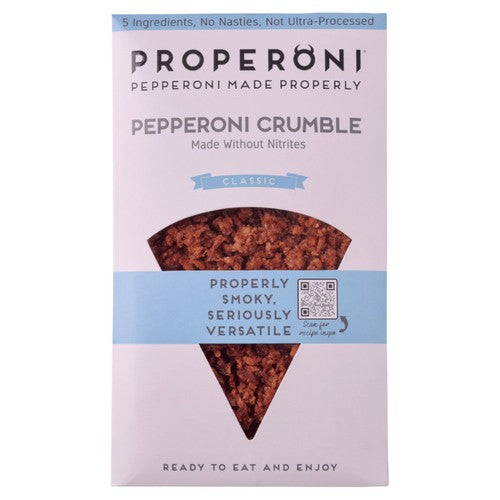 Properoni Classic Pepperoni Crumble 80g, imported from the UK