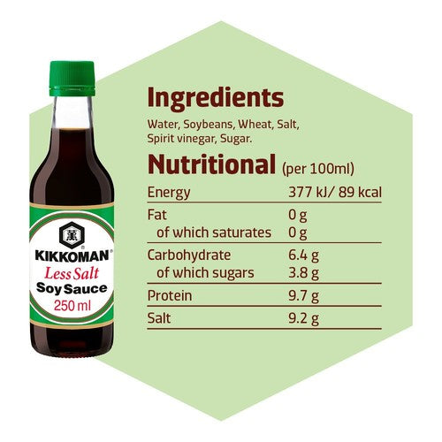 Kikkoman less salt soy sauce glass bottle, imported from the UK