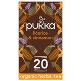 Pukka Herbs organic licorice and cinnamon herbal tea 20 tea bags, imported from the UK