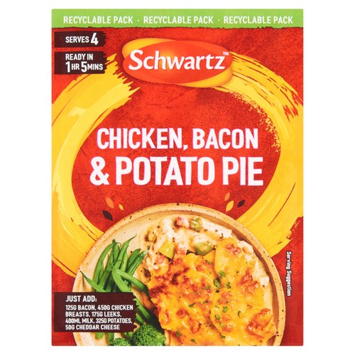 Schwartz Chicken Bacon & Potato Pie recipe mix 35g (British brand)
