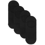 MS Womens 4 Pack Cotton Invisible Trainer Liners Size 3-5 Black