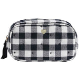 M&S Womens Blue and White Gingham Cosmetic Bag