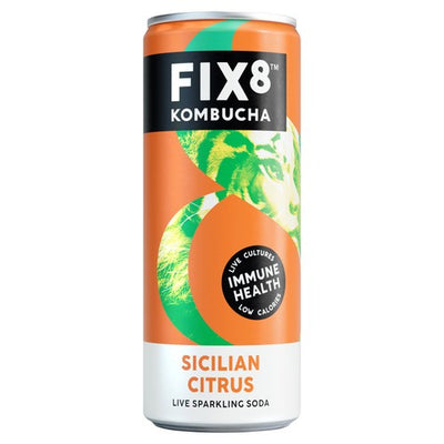 M&S Sicilian Citrus Kombucha Soda with Vitamin C and Live Cultures, 250ml Can- Buy online at McGrocer