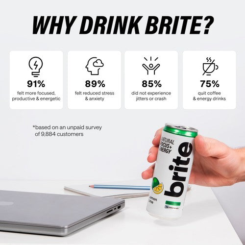 Brite lemon lime energy drink 330ml - British product