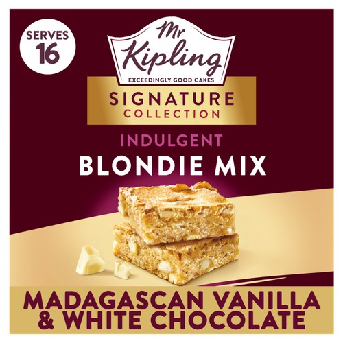 Mr Kipling blondie mix with vanilla and white chocolate - British product
