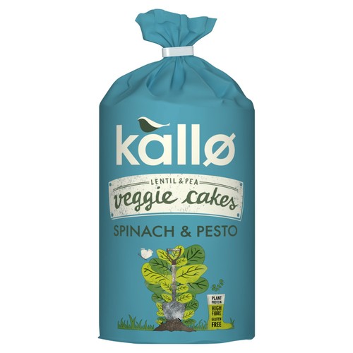 Kallo Spinach & Pesto Veggie Cakes 122g box, UK version