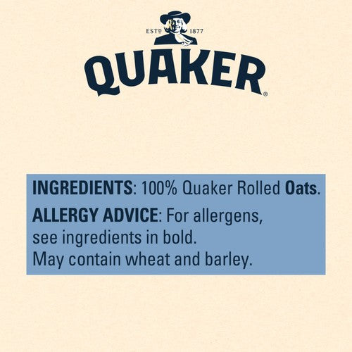 Quaker rolled porridge oats 1kg, imported from the UK