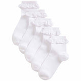 M&S girls frill socks white size 4-7 large, imported from the UK
