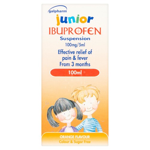 Galpharm children's ibuprofen orange flavour liquid 100ml, UK version