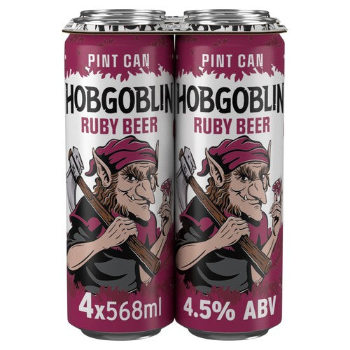 Hobgoblin Ruby Ale beer 4 x 568ml cans, UK version