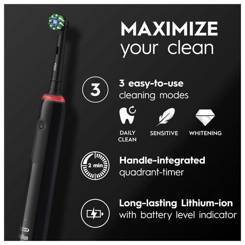 Oral-B Pro 3 3900 Black  Pink Electric Toothbrush Duo Pack