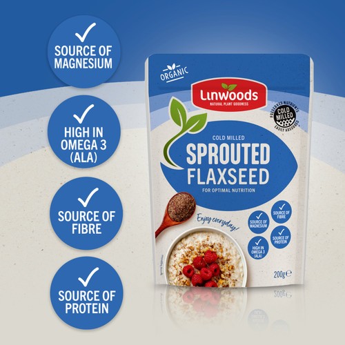 Linwoods Milled Organic Sprouted Flaxseed 200g, UK version