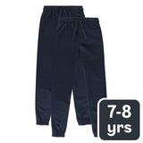 M&S Kids Cotton-Rich Joggers, 7-8 Years, Navy