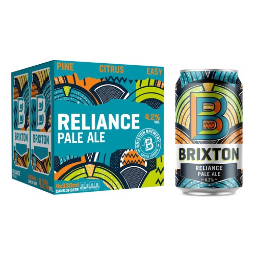 Brixton Brewery Reliance Pale Ale 4 x 330ml cans - British product