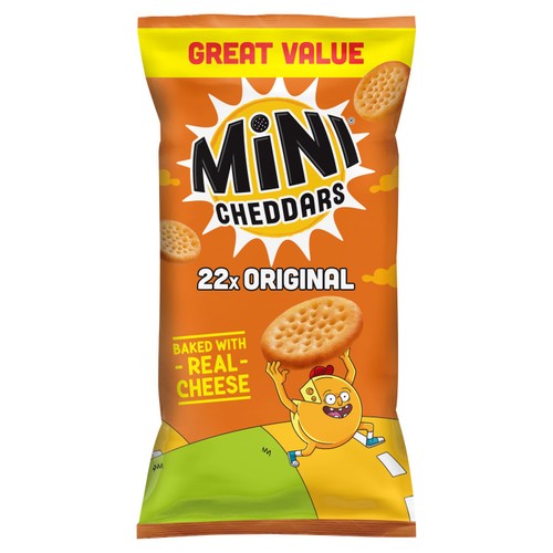 Jacob's Mini Cheddars Original cheese snack biscuits multipack, UK version
