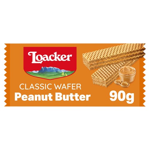 Loacker peanut butter wafer biscuits 90g, UK version