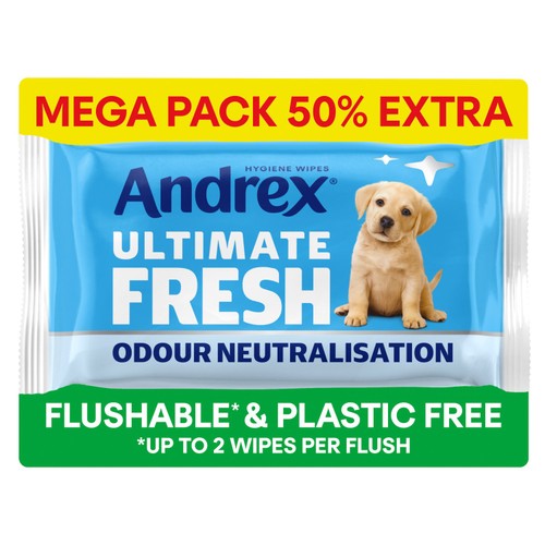 Andrex Ultimate Fresh Flushable Hygiene Wipes Mega Pack