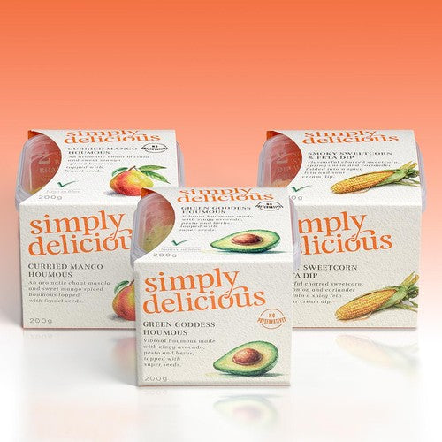 Simply Delicious Curried Mango Hummus 200g (British brand)