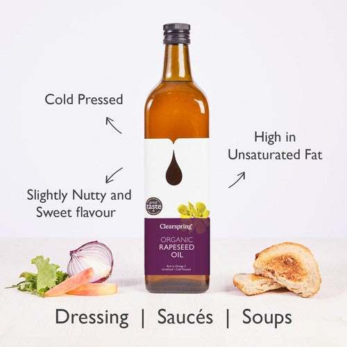 Clearspring Organic Cold Pressed Rapeseed Oil 1L - British product