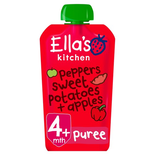 Ellas Kitchen Apples Sweet Potatoes and Peppers Baby Food Pouch 4 Months