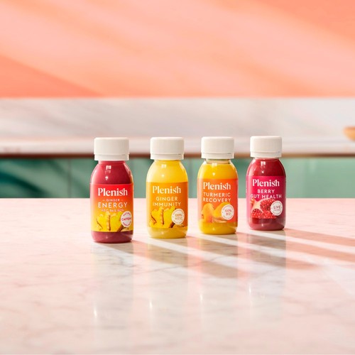 Plenish berry gut health shot, imported from the UK