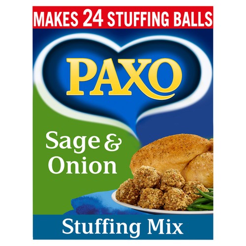Paxo Sage & Onion Stuffing Mix 340g, imported from the UK