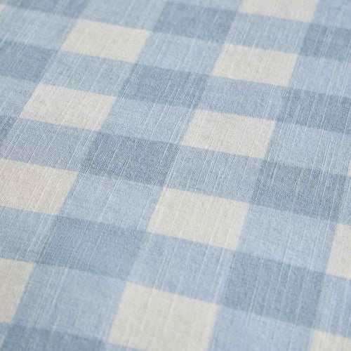 M&S cotton gingham bedding set in blue for single bed, imported from the UK