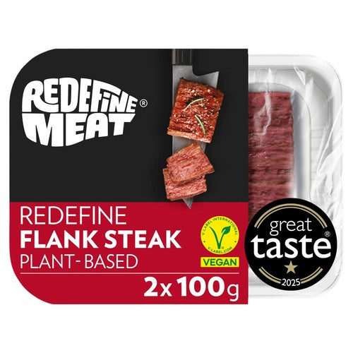 REDEFINE MEAT plant-based flank steak 2 x 100g, imported from the UK