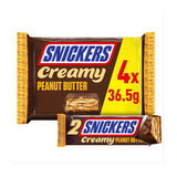 Snickers creamy peanut butter and milk chocolate bars 4x36.5g multipack (British brand)